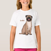 Funny Mops Hund Cartoon Illustration