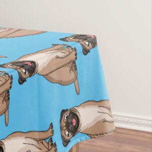 Funny Mops Hund Cartoon Illustration Tischdecke