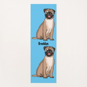 Funny Mops Hund Cartoon Illustration Yogamatte