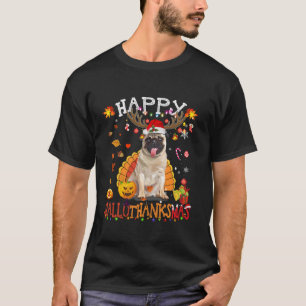 Funny Mops Hund Halloween Weihnachtshund Happy Hal T-Shirt