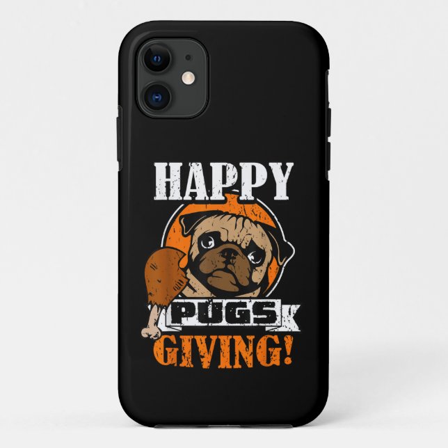 Funny Mops Hund Happy Pugsgiving Erntedank Case-Mate iPhone Hülle (Rückseite)