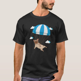 Funny Mops Hund Lover Skydiving Fallschirm Paragli T-Shirt