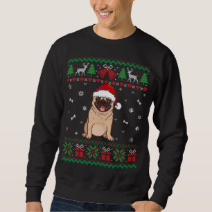 Funny Mops Hund Weihnachtsmannmütze Weihnachten Ug Sweatshirt