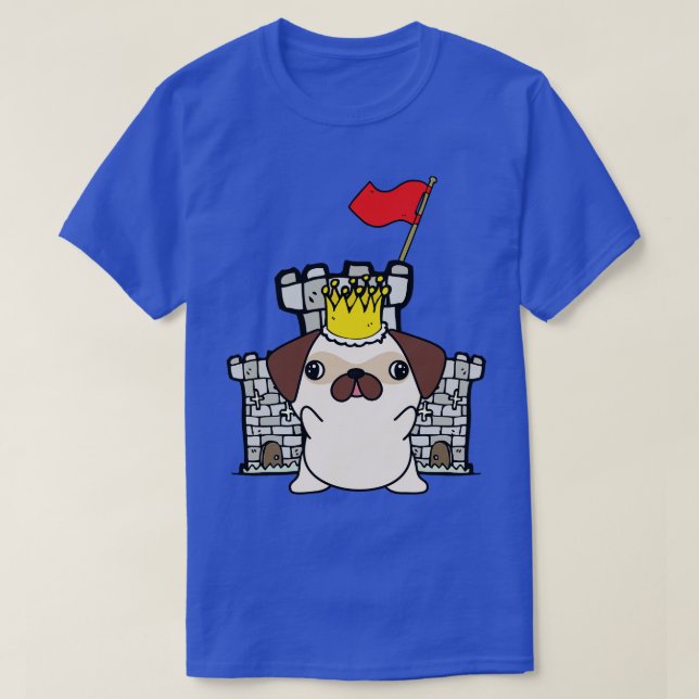 Funny Mops ist der König des Schlosses T-Shirt (Design vorne)