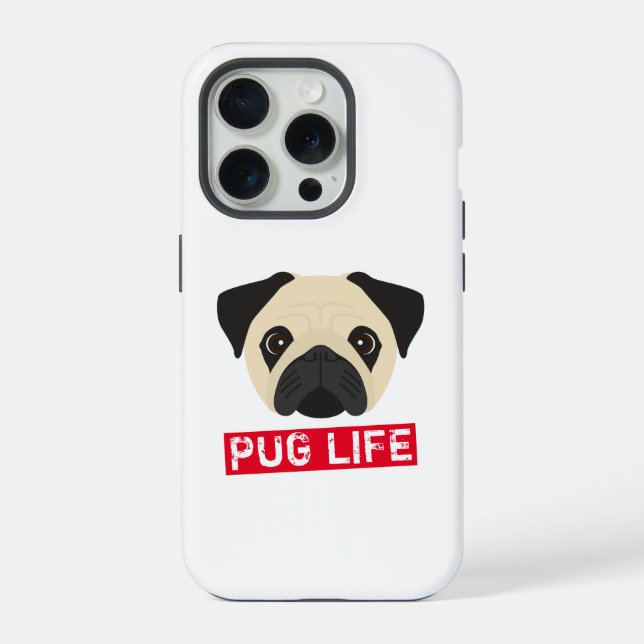 Funny Mops Life iPhone Hülle (Rückseite)