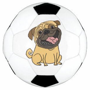 Funny Mops Puppy Dock Fußball Ball