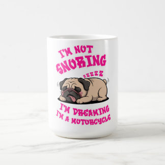 Funny Mops Schnarchen Motorrad Biker Dog Lover Ges Verwandlungstasse