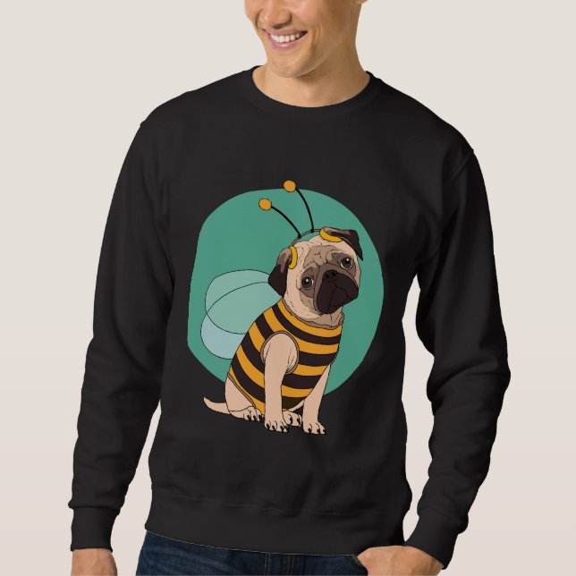 Funny Mops Tragend Halloween Kostüm Bee Classic T- Sweatshirt (Vorderseite)