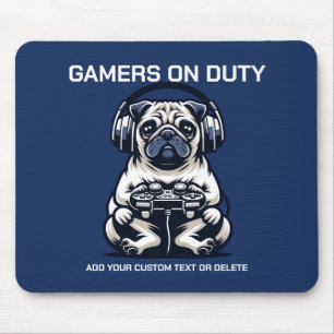 Funny Mops und Gaming Animal Lover Geschenk Mousepad