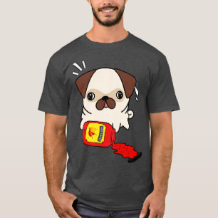 Funny Mops verschüttete heiße Sauce T-Shirt