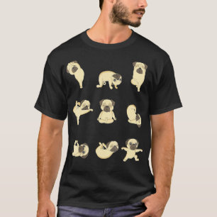 Funny Mops Yoga Positionen T-Shirt