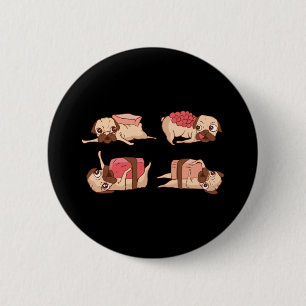 Funny Möpse Feinschmecker Design Button