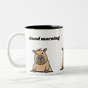 Funny Morning Capybara Tasse Niedlicher Schläfri