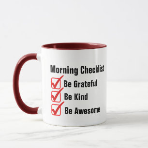 Funny Morning Checklist-Tasse Inspirational Quotes Tasse