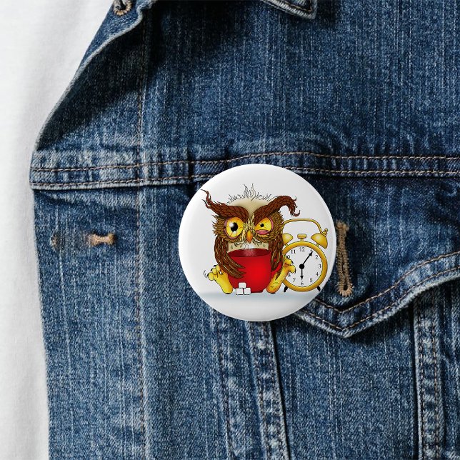 Funny Morning Cranking Owl Button (Von Creator hochgeladen)