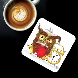 Funny Morning Cranking Owl Untersetzer
