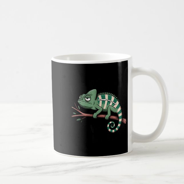 Funny Morning Person Coffee Lover Chameleon  Kaffeetasse (Rechts)