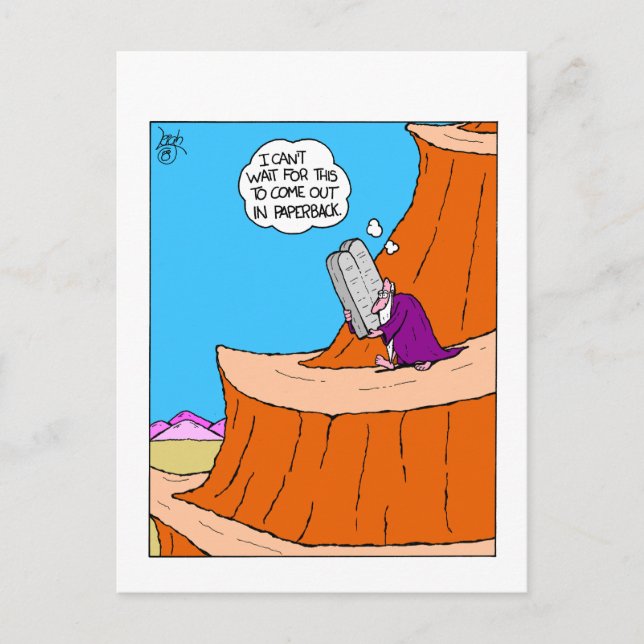 Funny Moses Ten Commandments Postcard Postkarte (Vorderseite)