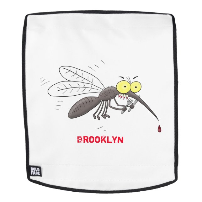 Funny mosquito insect cartoon illustration rucksack (Abnehmbare Front)