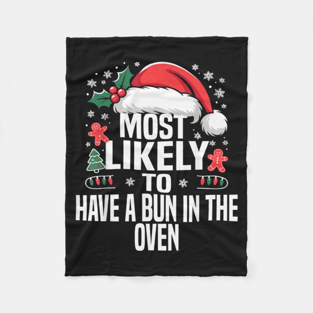 Funny Most Likely To Christmas Family Pajama Match Fleecedecke (Vorderseite)