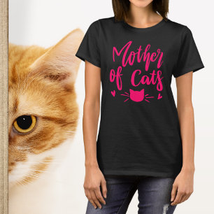 Funny Mother Cats Pink Wording T - Shirt