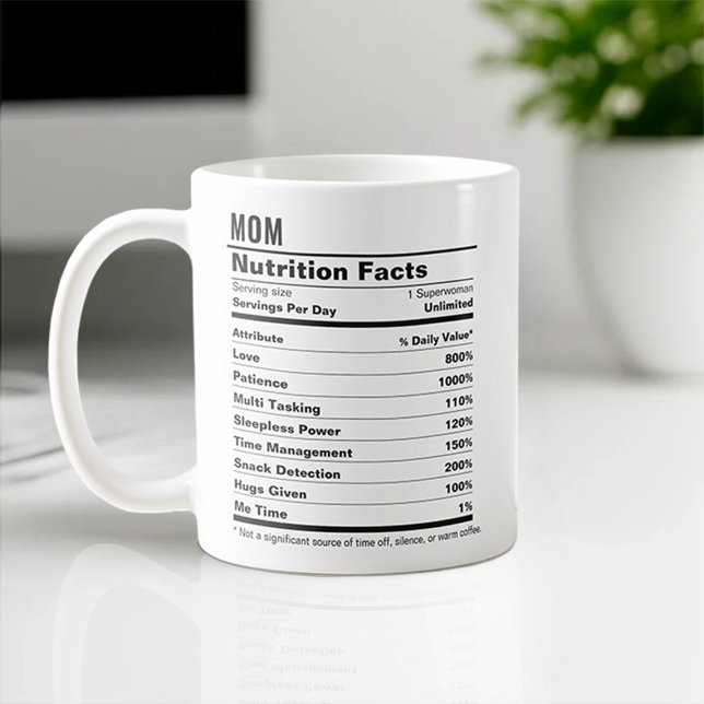 Funny Mother Day Mama Nutrition Facts Label Gesche Kaffeetasse (Von Creator hochgeladen)