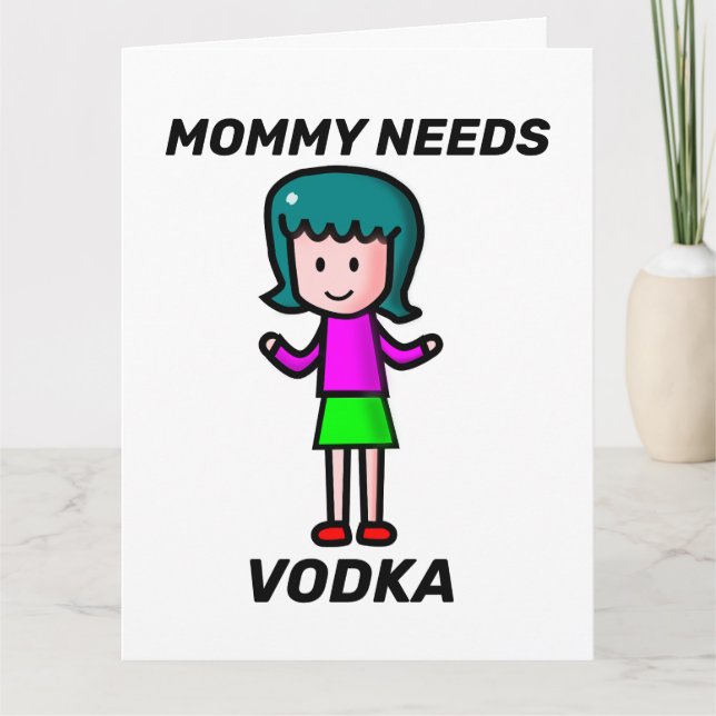 FUNNY MOTHER GREETING CARD, VODKA KARTE (Vorderseite)