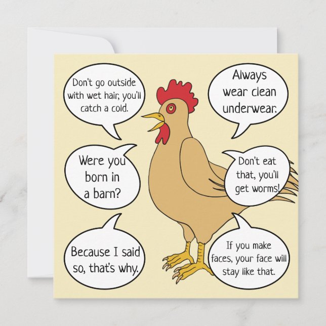 Funny Mother Hen Advice Mother's Day (Vorderseite)