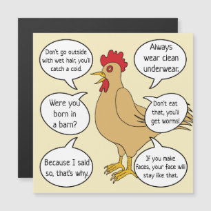 Funny Mother Hen Advice Mother's Day Magnetkarte
