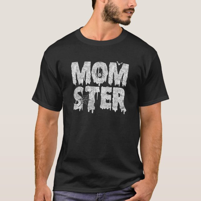 Funny Mother Mama Momster Halloween Kostümpaare T-Shirt (Vorderseite)