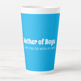 Funny Mother of Boys Bright Blue Milchtasse