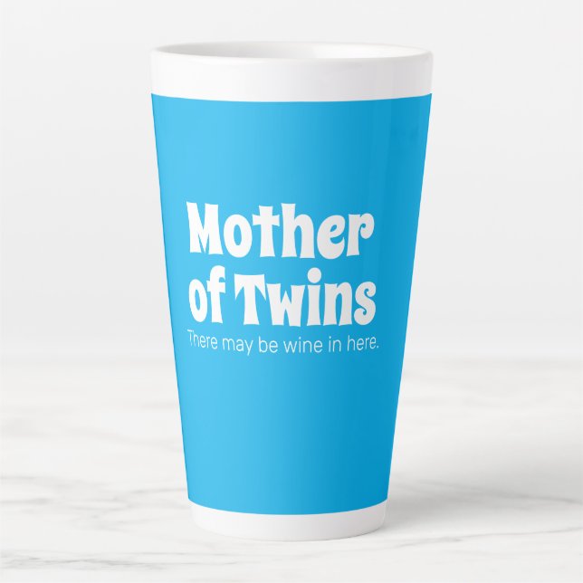 Funny Mother of Twins Bright Blue Milchtasse (Vorderseite)