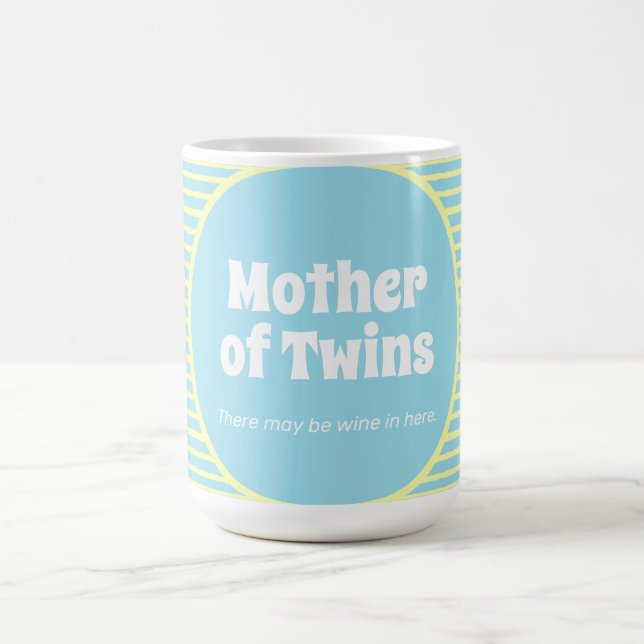 Funny Mother Twins Pastel Stripes Tasse (Mittel)