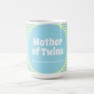 Funny Mother Twins Pastel Stripes Tasse