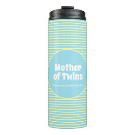Funny Mother Twins Pastel Stripes Thermosbecher