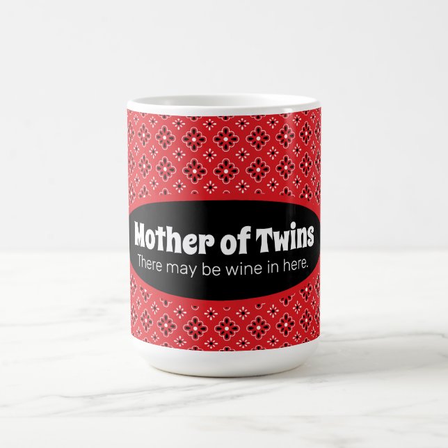 Funny Mother Twins Red Bandana Coffee Tasse (Mittel)