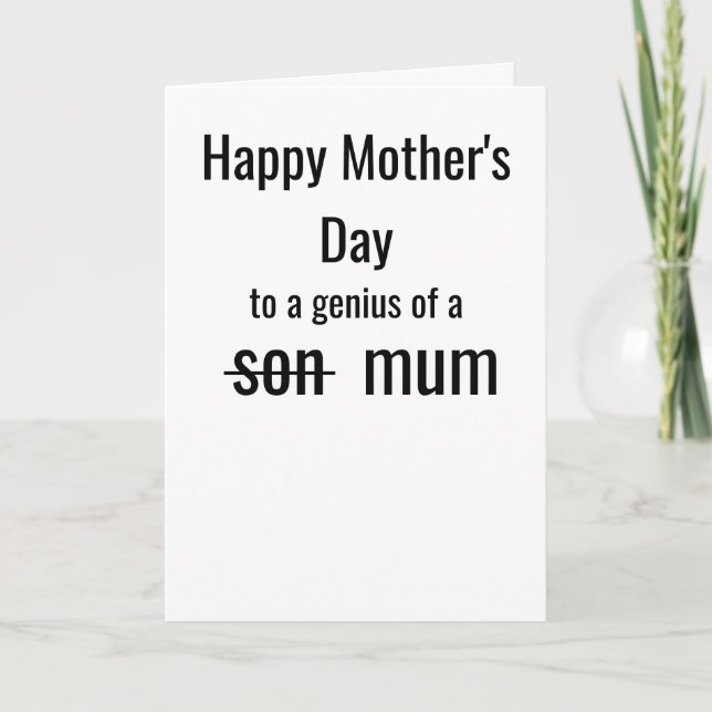 Funny Mother's Day | A Genius of a Mum Karte (Vorderseite)