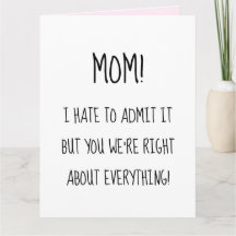 Funny Mother's Day Du hattest recht, wenn es um al