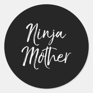 Funny Mother's Day Geschenk für Mamas Karate Gesch Runder Aufkleber