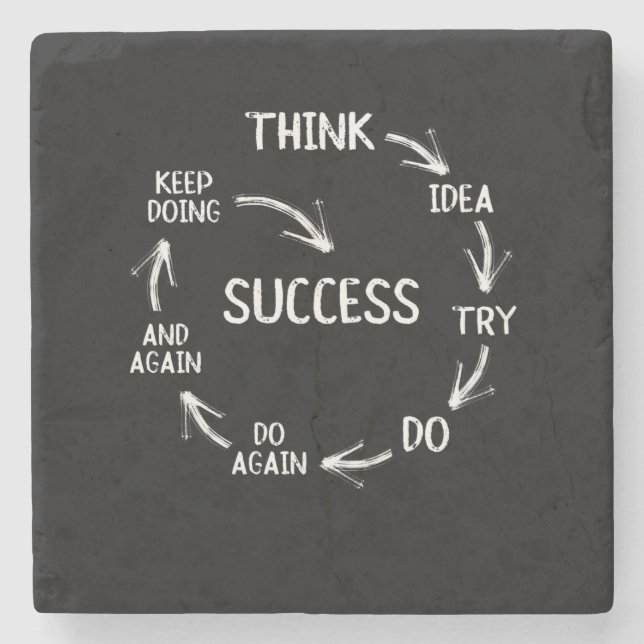 Funny motivational quotes success mindset steinuntersetzer (Vorderseite)