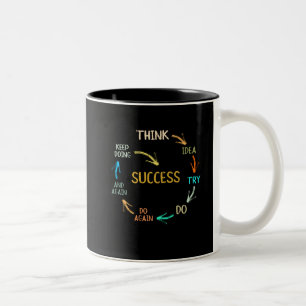 Funny motivierend inspirierender Erfolgszyklus Zweifarbige Tasse