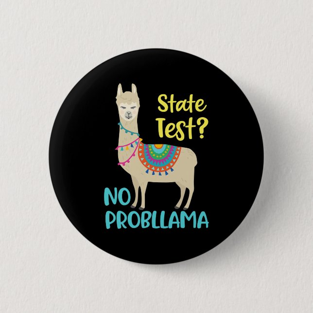 Funny Motivierend Staat Test Day Button (Vorderseite)