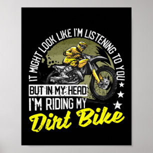 Funny Motocross Biker in meinem Kopf Ich fahre mei Poster