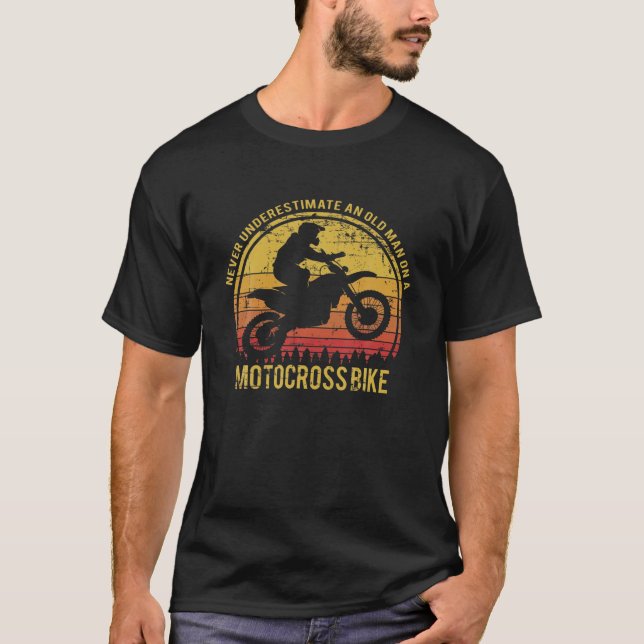 Funny Motocross Design für müde Großvater oder Vat T-Shirt (Vorderseite)