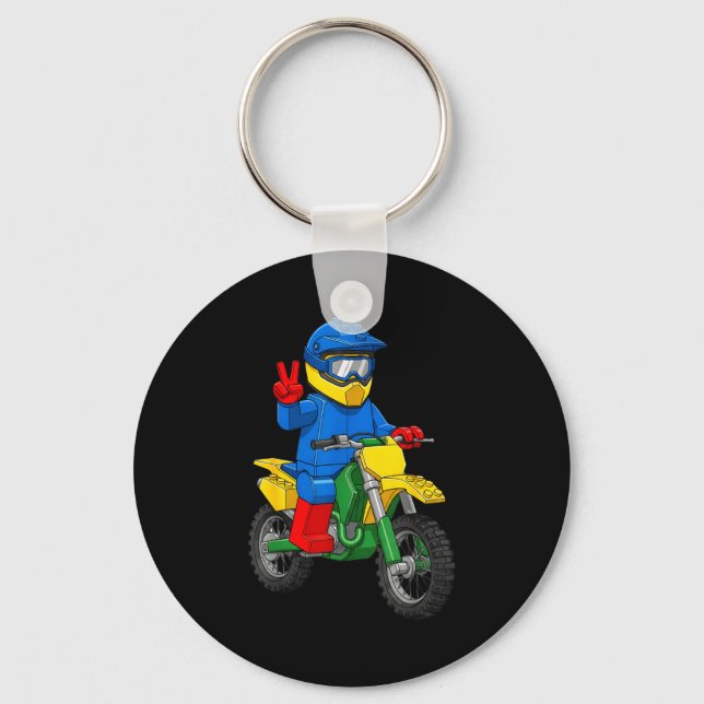 Funny Motorbike Builder Boys Block Building Toys D Schlüsselanhänger (Vorderseite)