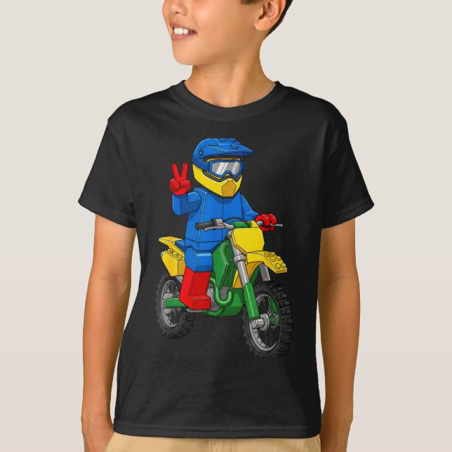Funny Motorbike Builder Boys Block Building Toys D T-Shirt (Vorderseite)
