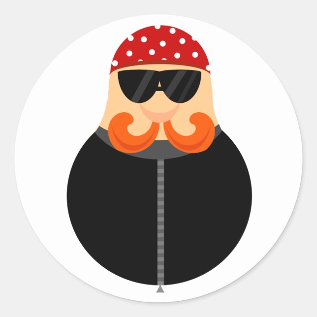 Funny Motorrad Runder Aufkleber (Vorderseite)