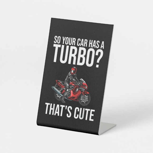 Funny Motorrad Sportbike Geschenk Männer Frauen Mo Sockelschild (Vorderseite)