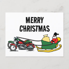 Funny Motorräder Pulling Sleigh Weihnachten Postkarte