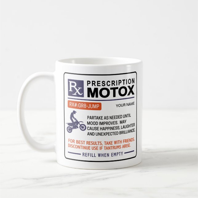 Funny MotoX-Tasse-Verschreibung Kaffeetasse (Links)